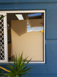 Picture of broken glass on window